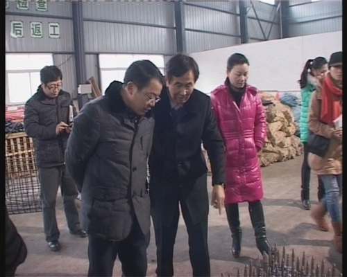新年上班第一天县长黄文虎等领导来我公司考察