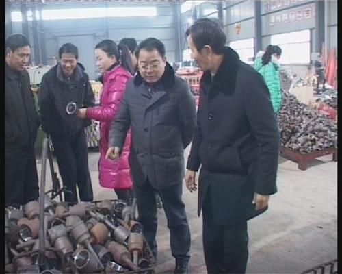 新年上班第一天县长黄文虎等领导来我公司考察